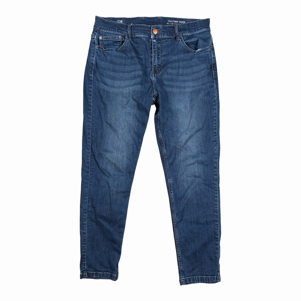 Mugsy Jeans Mens 35x30(28) Blue Fultons Tapered Stretch Denim Medium Wash